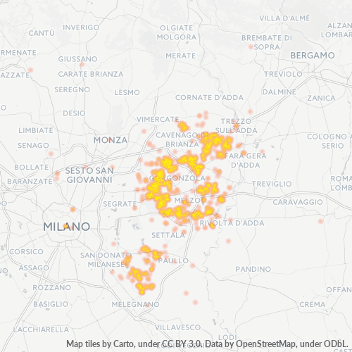 20060 Mappa di concentrazione per la densità di aziende