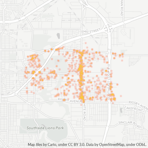 78220 Business Density Heatmap