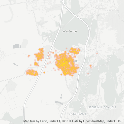 Heatmap für plz 64319