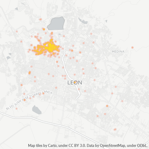37150 Mapa de calor de densidad empresarial