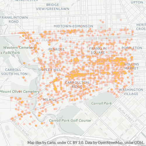21223 Business Density Heatmap