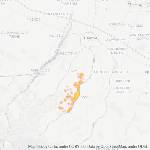 43013 Mappa di concentrazione per la densità di aziende