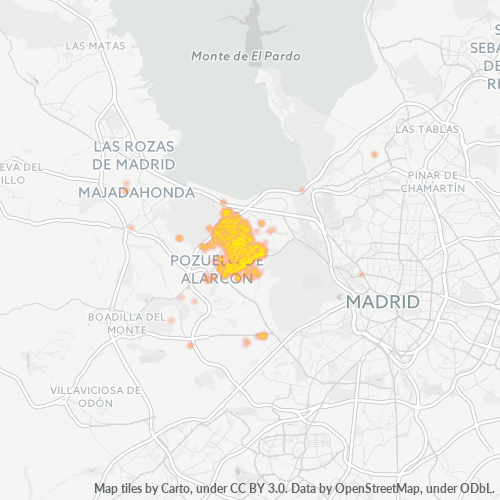 28224 Mapa de calor de densidad empresarial