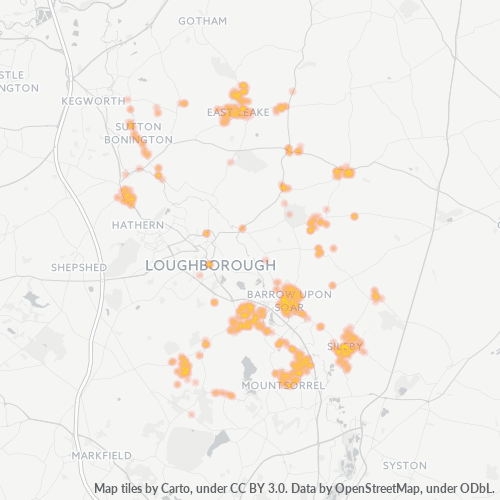 LE12 Business Density Heatmap