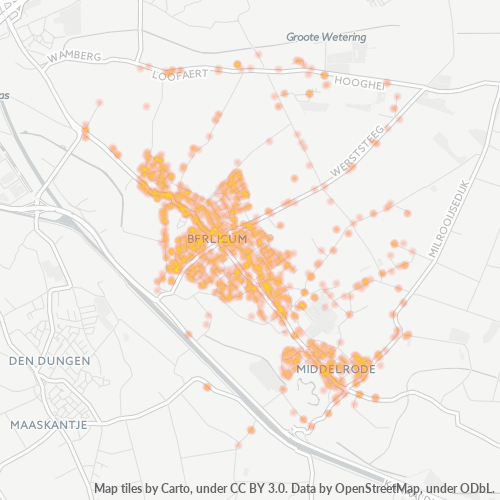 Heatmap voor postcode 5258