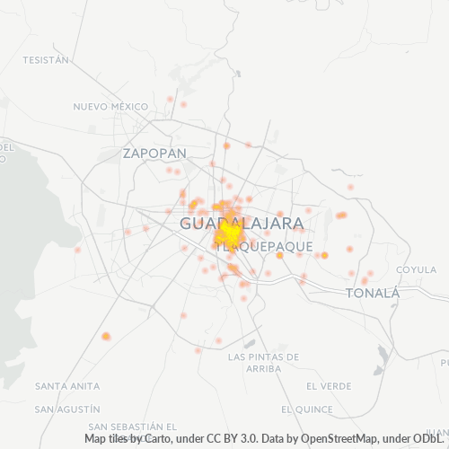 44460 Mapa de calor de densidad empresarial