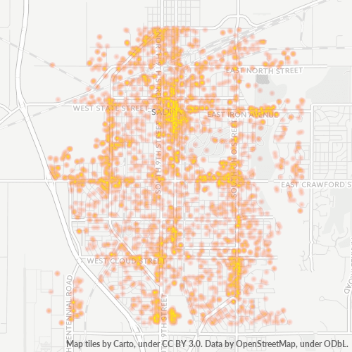 67401 Business Density Heatmap