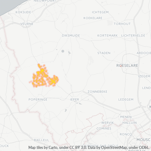 Heatmap voor postcode 8640