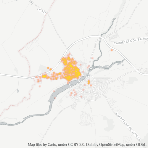 Mapa de calor para código postal 06006