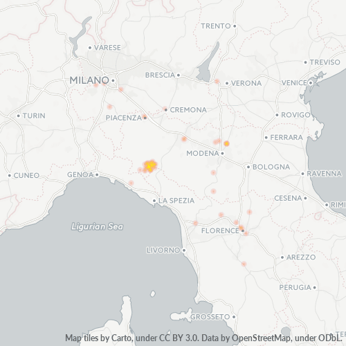 Mappa di calore per cap 43043