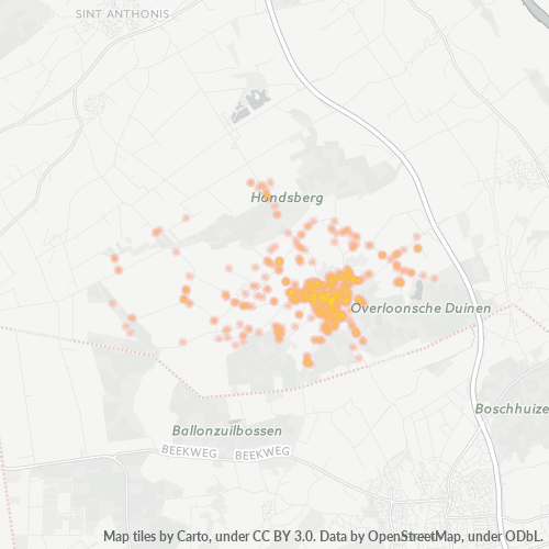 Heatmap voor postcode 5825