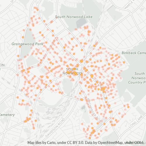 SE25 Business Density Heatmap