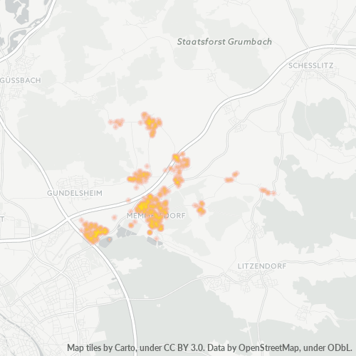 Heatmap für plz 96117