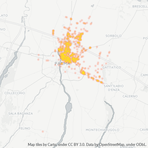 Mappa di calore per cap 43122
