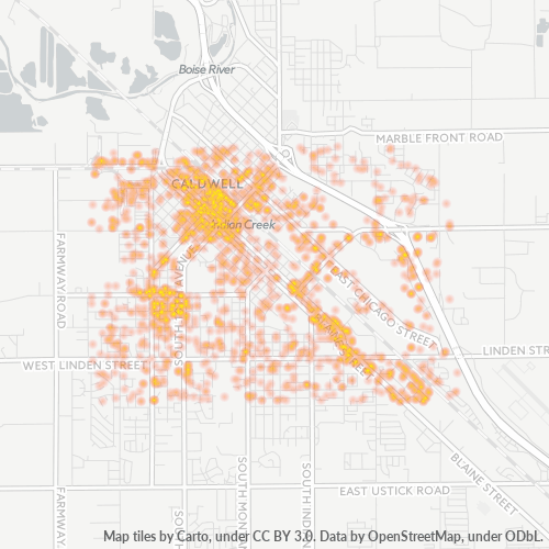 83605 Business Density Heatmap