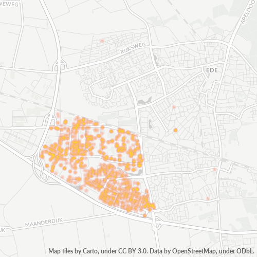 Heatmap voor postcode 6716