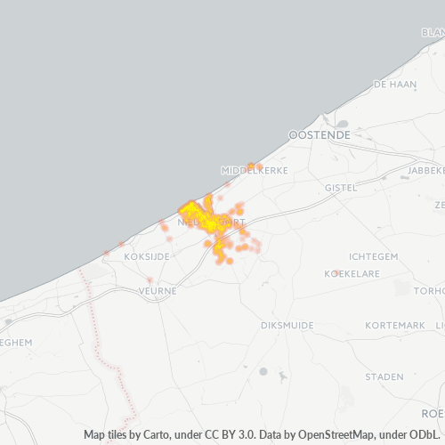 Heatmap voor postcode 8620