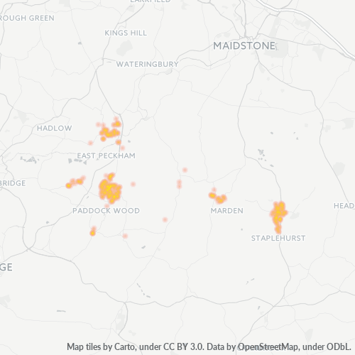 TN12 Business Density Heatmap