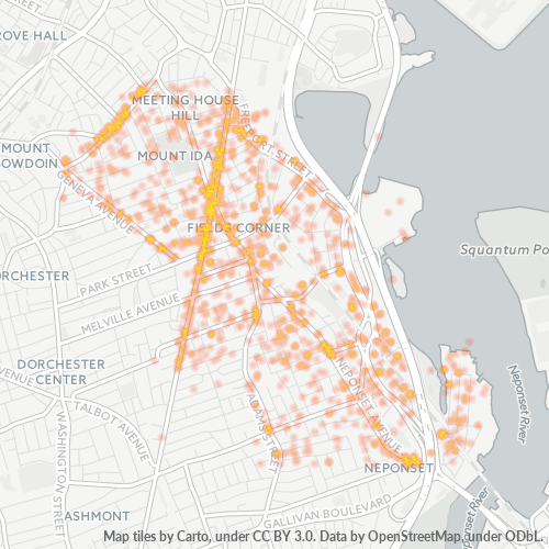 02122 Business Density Heatmap