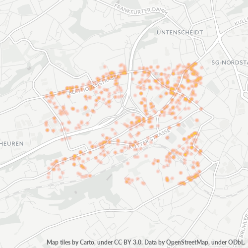 Heatmap für plz 42655