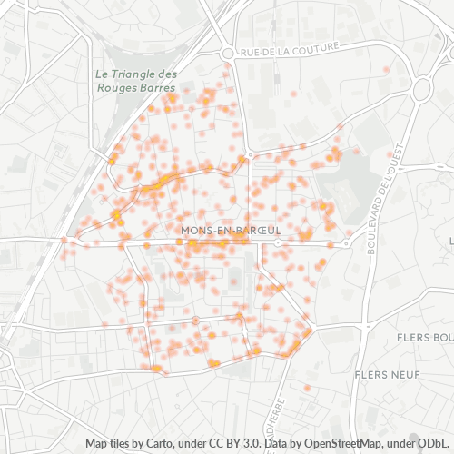 Carte de chaleur pour code postal 59370