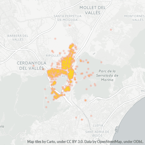 08110 Mapa de calor de densidad empresarial