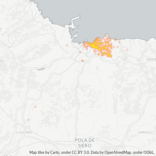 Mapa de calor para código postal 33203
