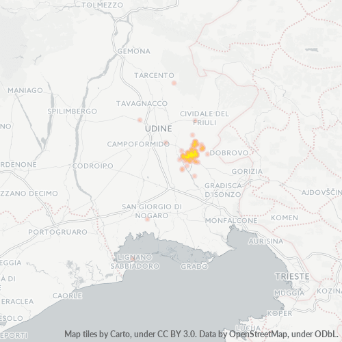 Mappa di calore per cap 33044