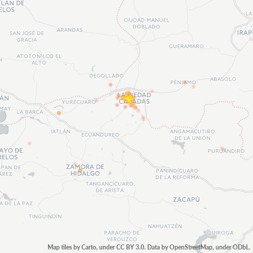 59300 Mapa de calor de densidad empresarial
