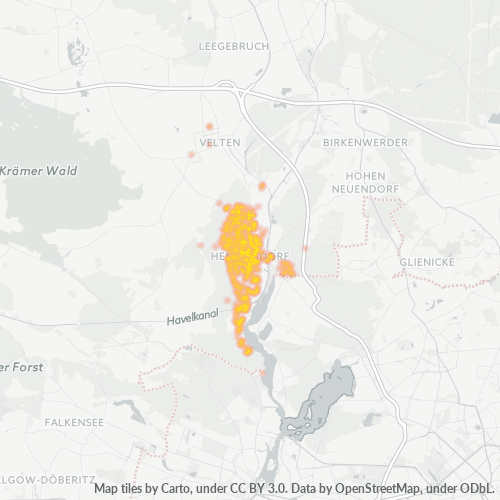 Heatmap für plz 16761