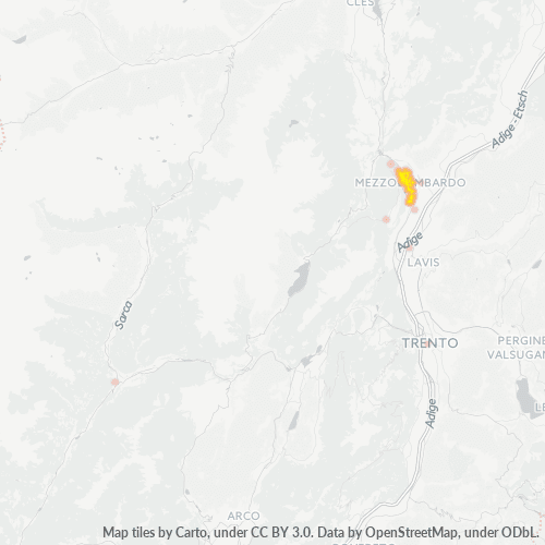 Mappa di calore per cap 38017