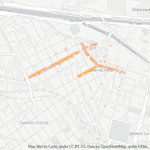 01128-000 Mapa de calor de densidad empresarial