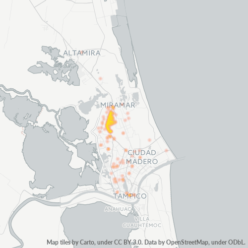 89318 Mapa de calor de densidad empresarial
