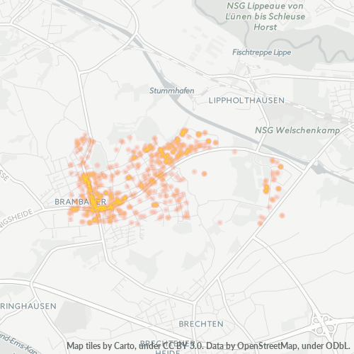 Heatmap für plz 44536