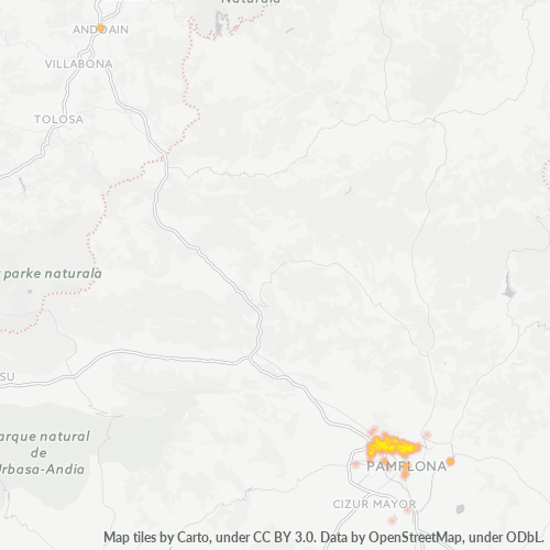 Mapa de calor para código postal 31013