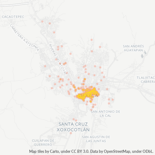 68120 Mapa de calor de densidad empresarial