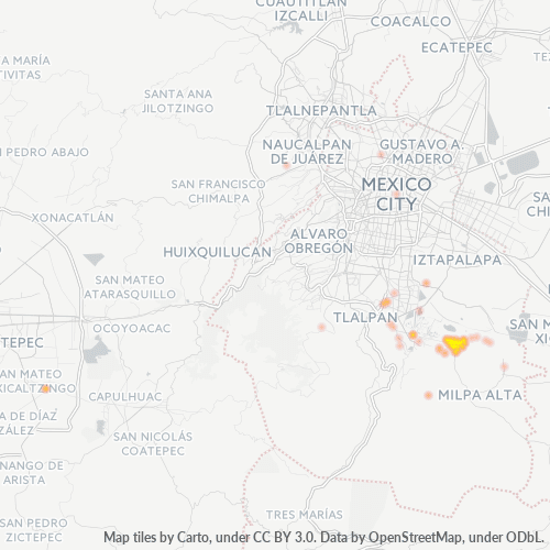 16600 Mapa de calor de densidad empresarial