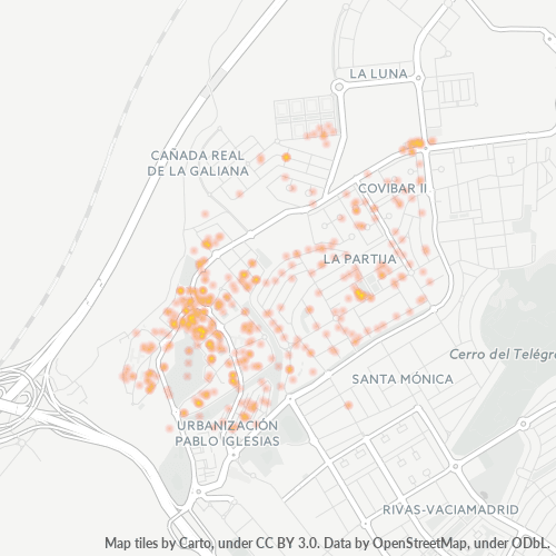 Mapa de calor para código postal 28523