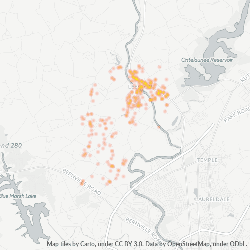 19533 Business Density Heatmap
