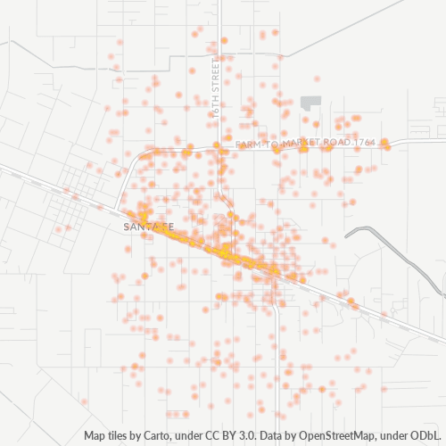 77510 Business Density Heatmap