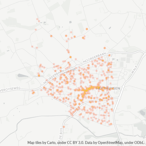Heatmap voor postcode 6093