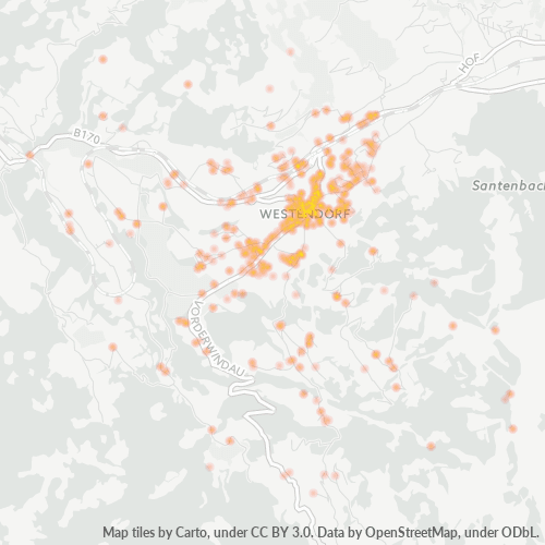 Heatmap für postleitzahl 6363