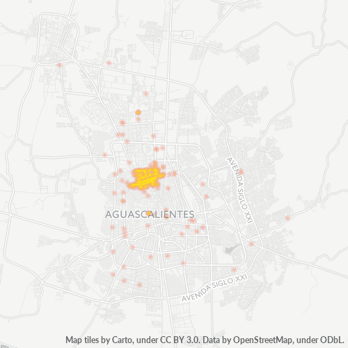 20020 Mapa de calor de densidad empresarial