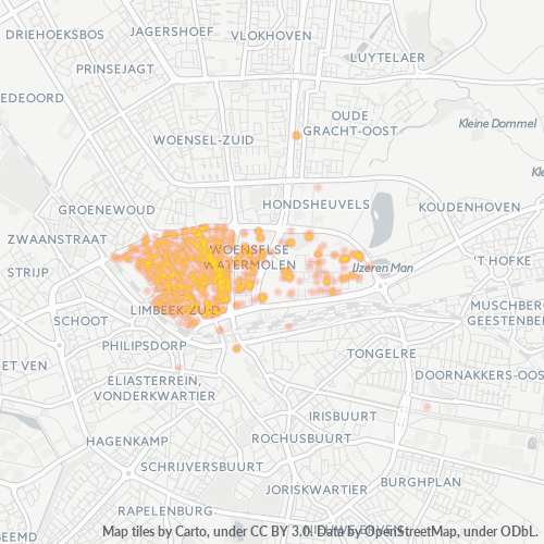 Heatmap voor postcode 5612