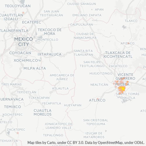 72560 Mapa de calor de densidad empresarial