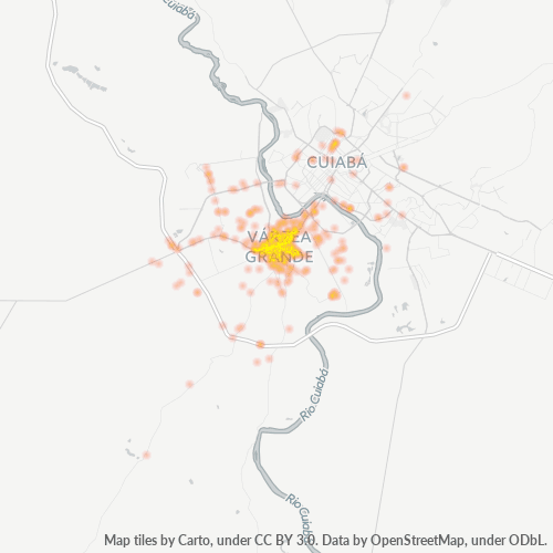 78110-000 Mapa de calor de densidad empresarial
