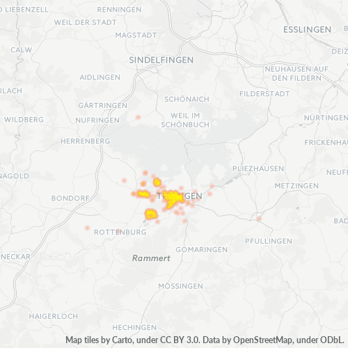 Heatmap für plz 72070
