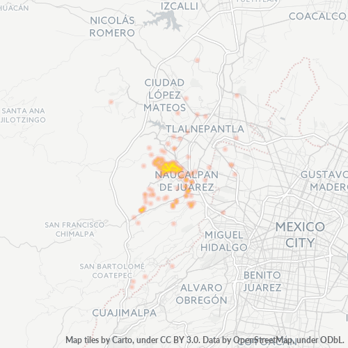 53240 Mapa de calor de densidad empresarial