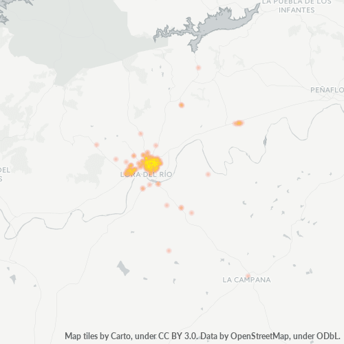 Mapa de calor para código postal 41440