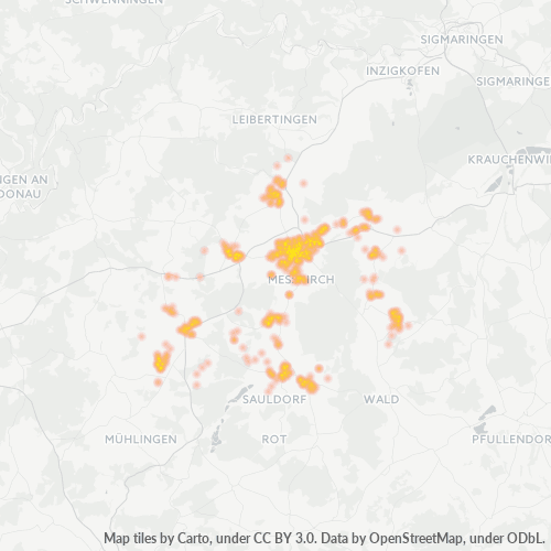 Heatmap für plz 88605